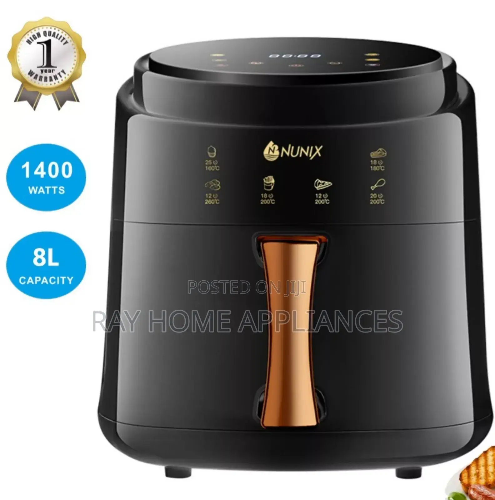 8 Litres Nunix Airfryer 1400w