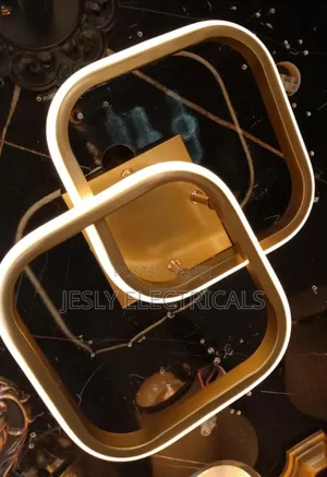 Modern Led Ceiling Light Fixture With Two Square Rings
