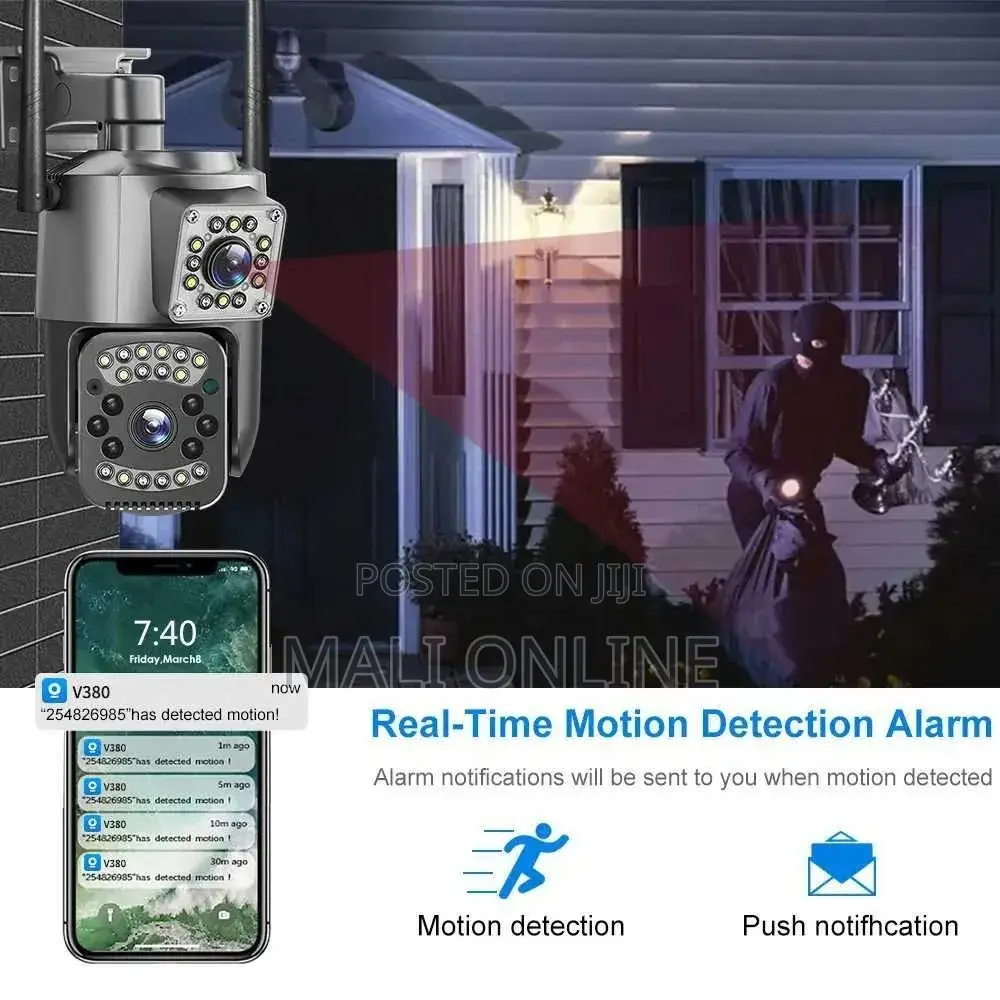 V380 Pro Dual Lens 4mp Wifi CCTV Camera Outdoor Ip66 Security Camera