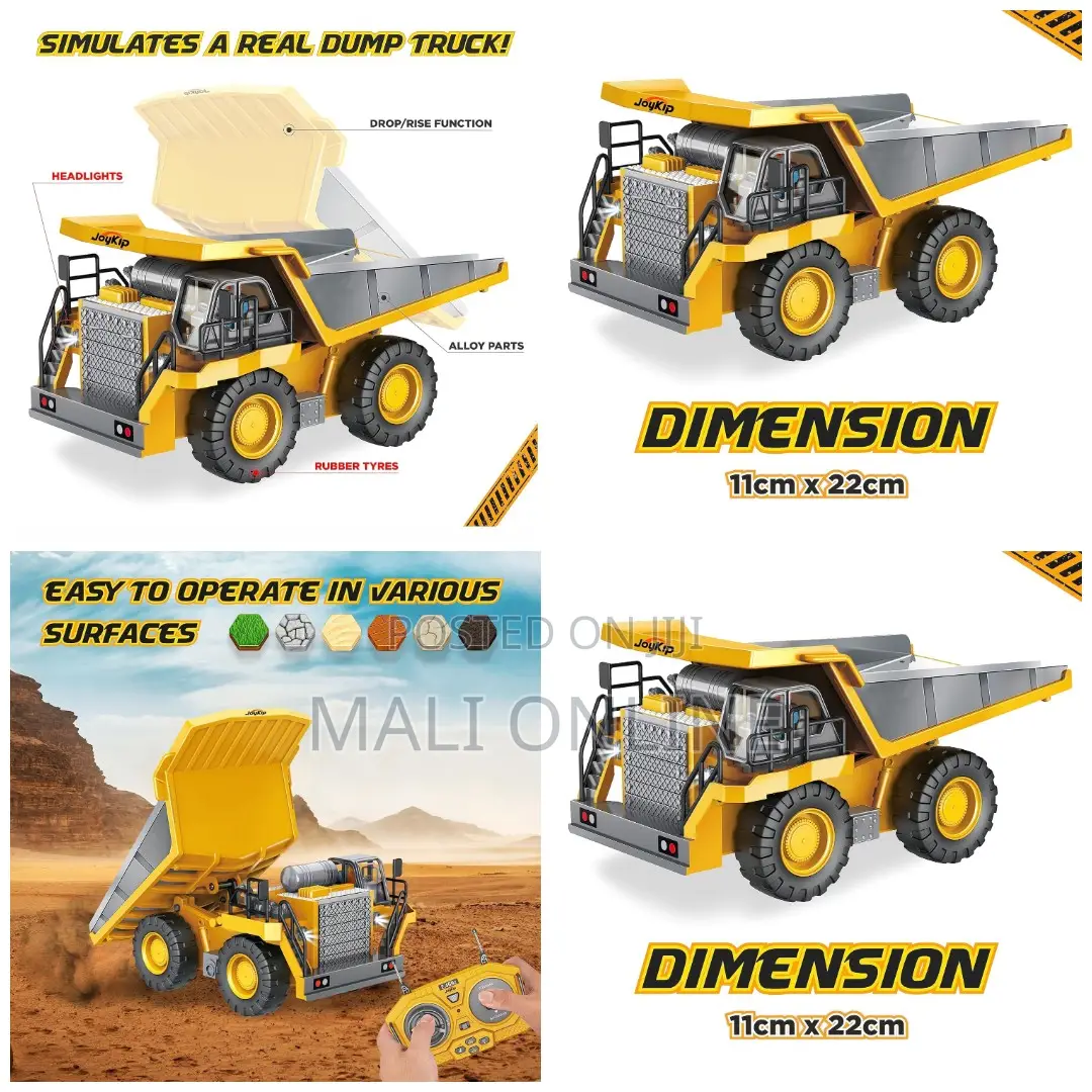 9 Channel Rc Dump Truck 2.4ghz Remote Control Construction Vehicle
