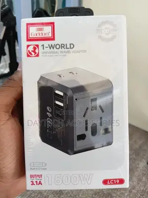 Earldom Es-Lc19 1-World Universal Travel Adapter - 1500w