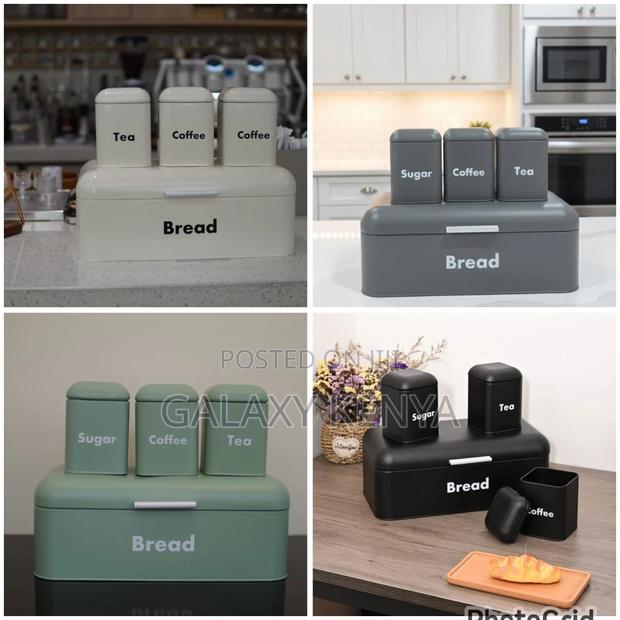 Bread Bin With Three Canister Set