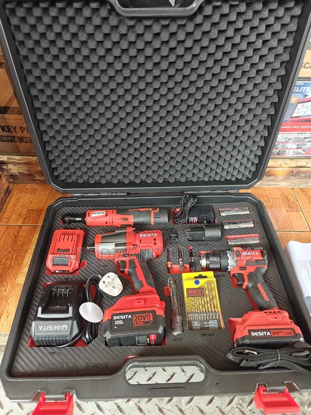 3 in 1 Besita Cordless Power Tool Kit: Impact Wrench, Ratchet Drill