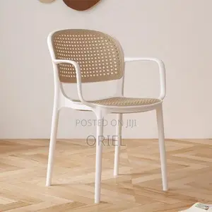 Dining Plastic Chair : Stackable Cane Modern Armchair