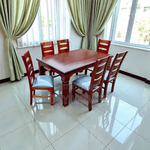 Dinig Set Walnut Brown Dining Set With Comfy Chairs 6 Seater