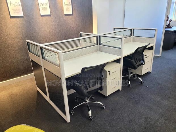 Modern Workstation Office Desk and Chairs - main view