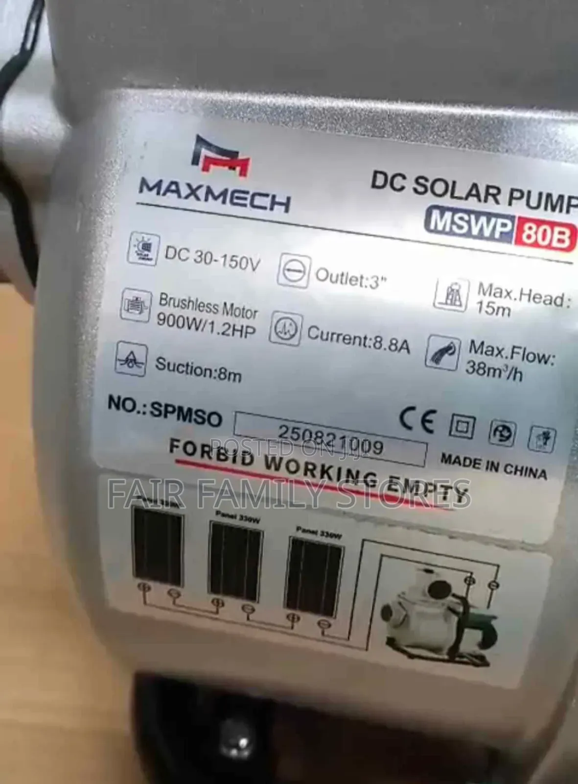 Maxmech Solar Water Pump 900w 15m
