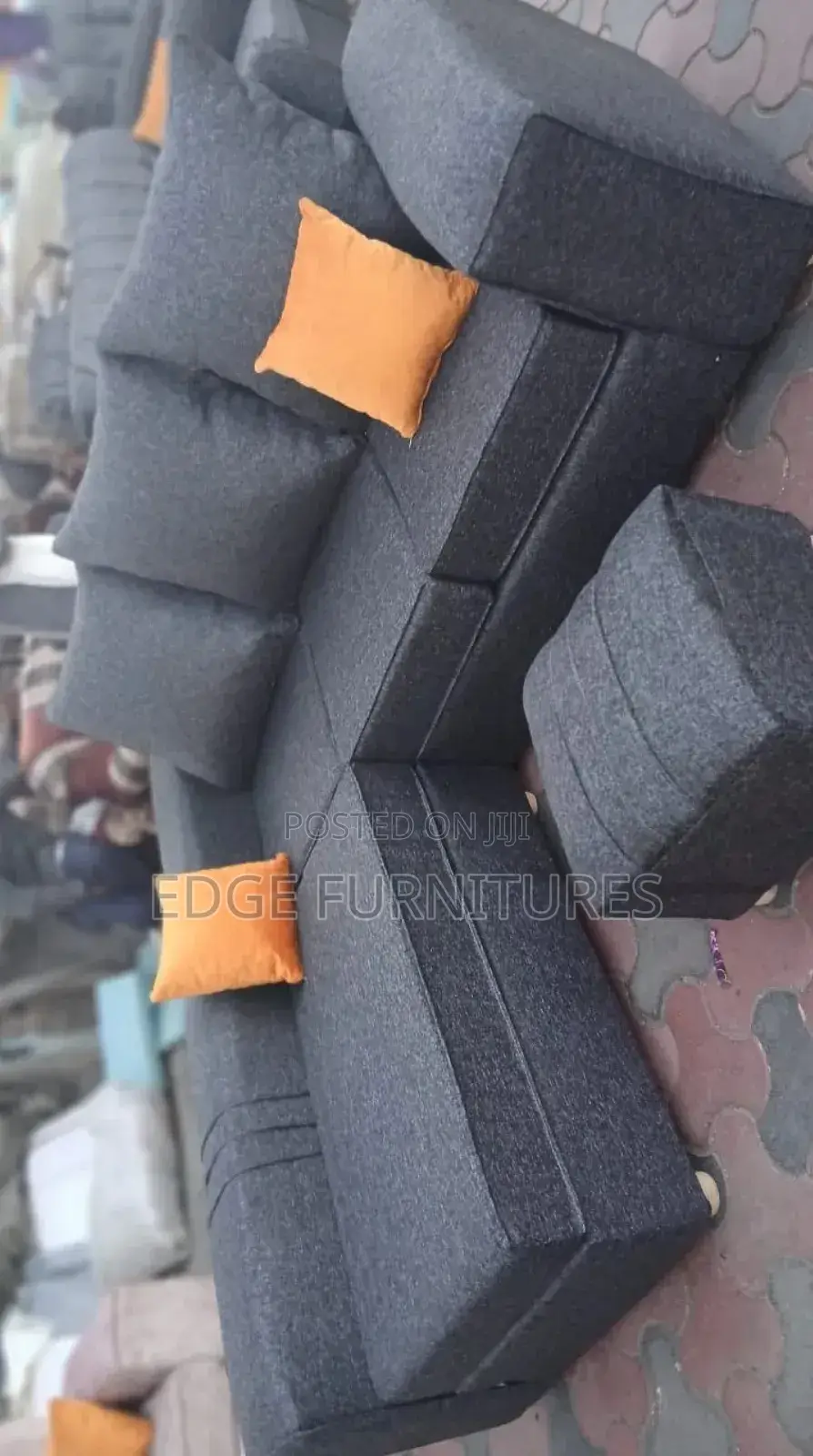 Dark Grey Five Seater Sofa Set