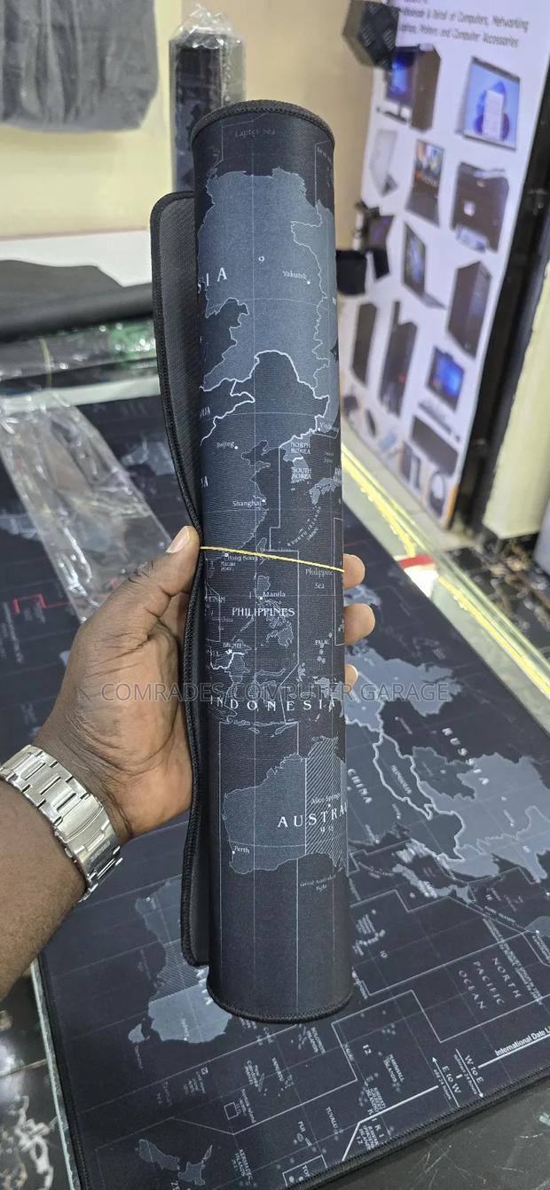 Large, Anti-Slip Gaming Mouse Pad Featuring a Dark World Map