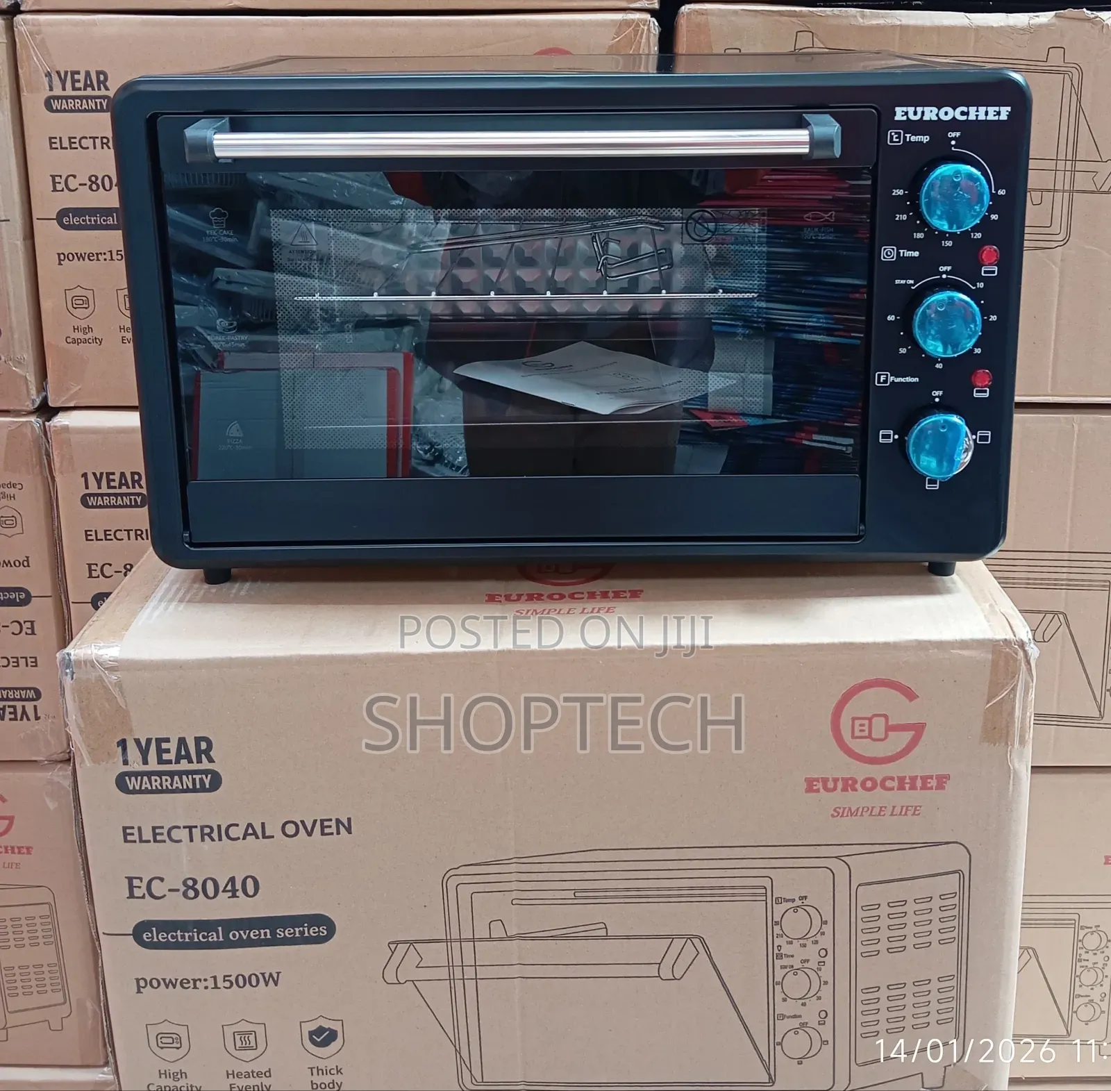 Eurochef 3 Knob Settings 32 Litres Electric Rotisserie Oven
