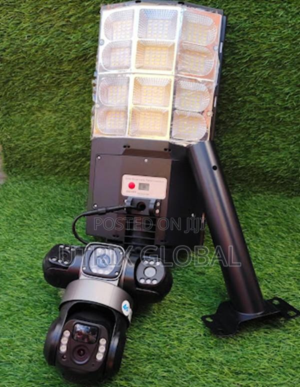 V380 Solar Powered Triple Camera Ptz Floodlight Cctv For Home Security