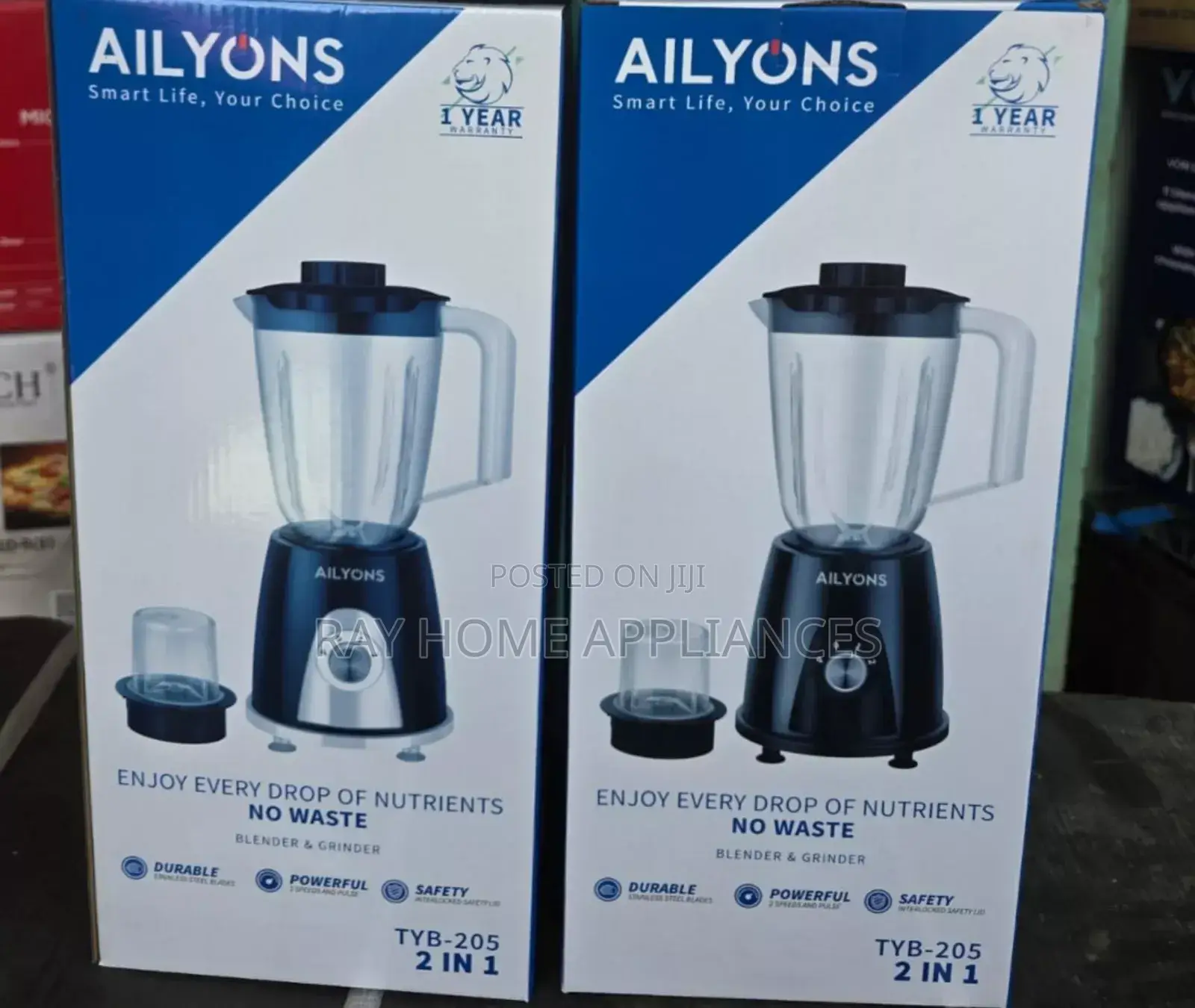 Unbreakable Ailyons 2 in 1 Blender 1.5litres Jar