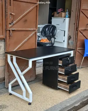 Pedestal With Metallic Frame Office Desk