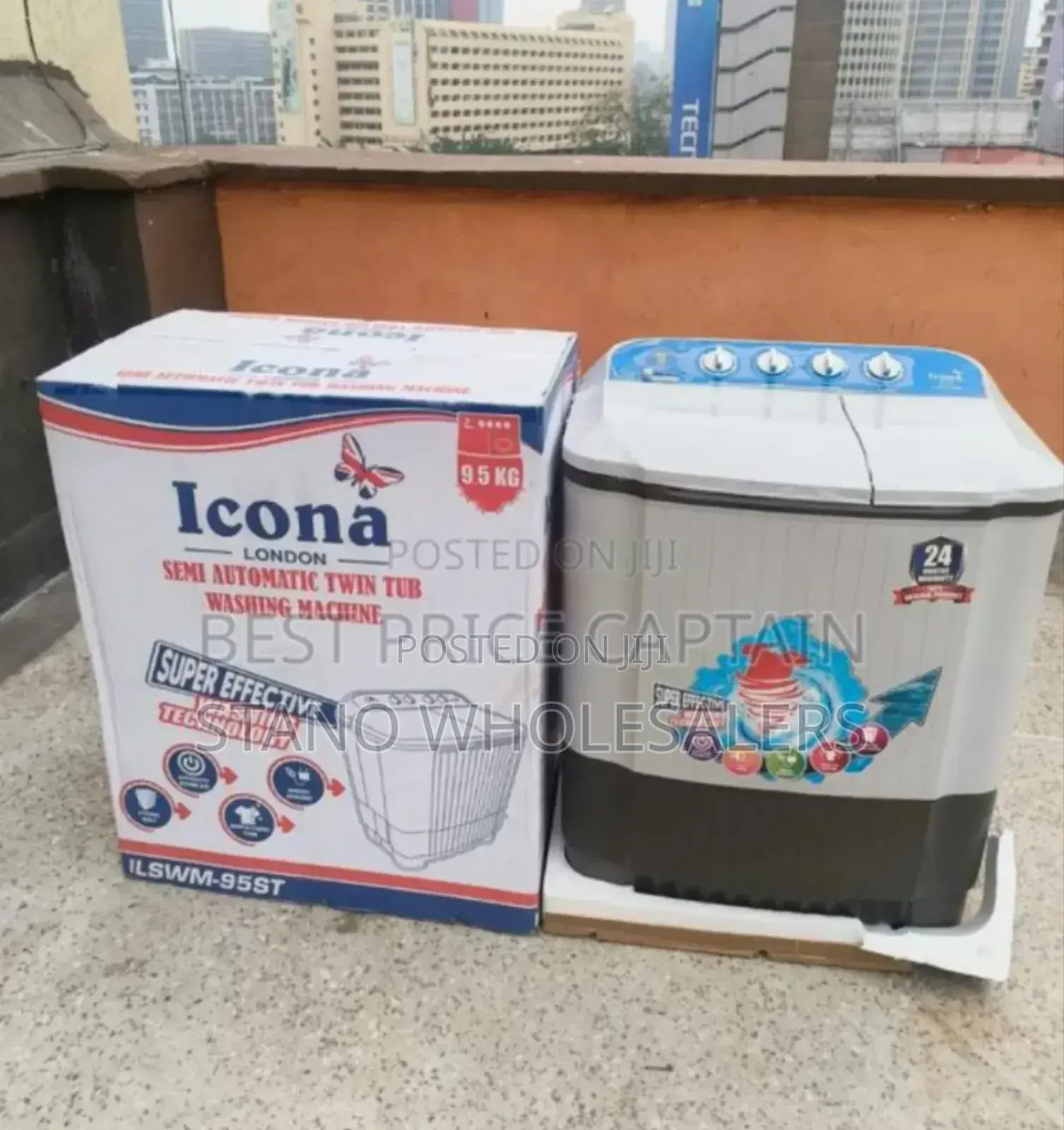 Electric Digital Doublé Twin Tab. Icona 9kgs Washing Machine