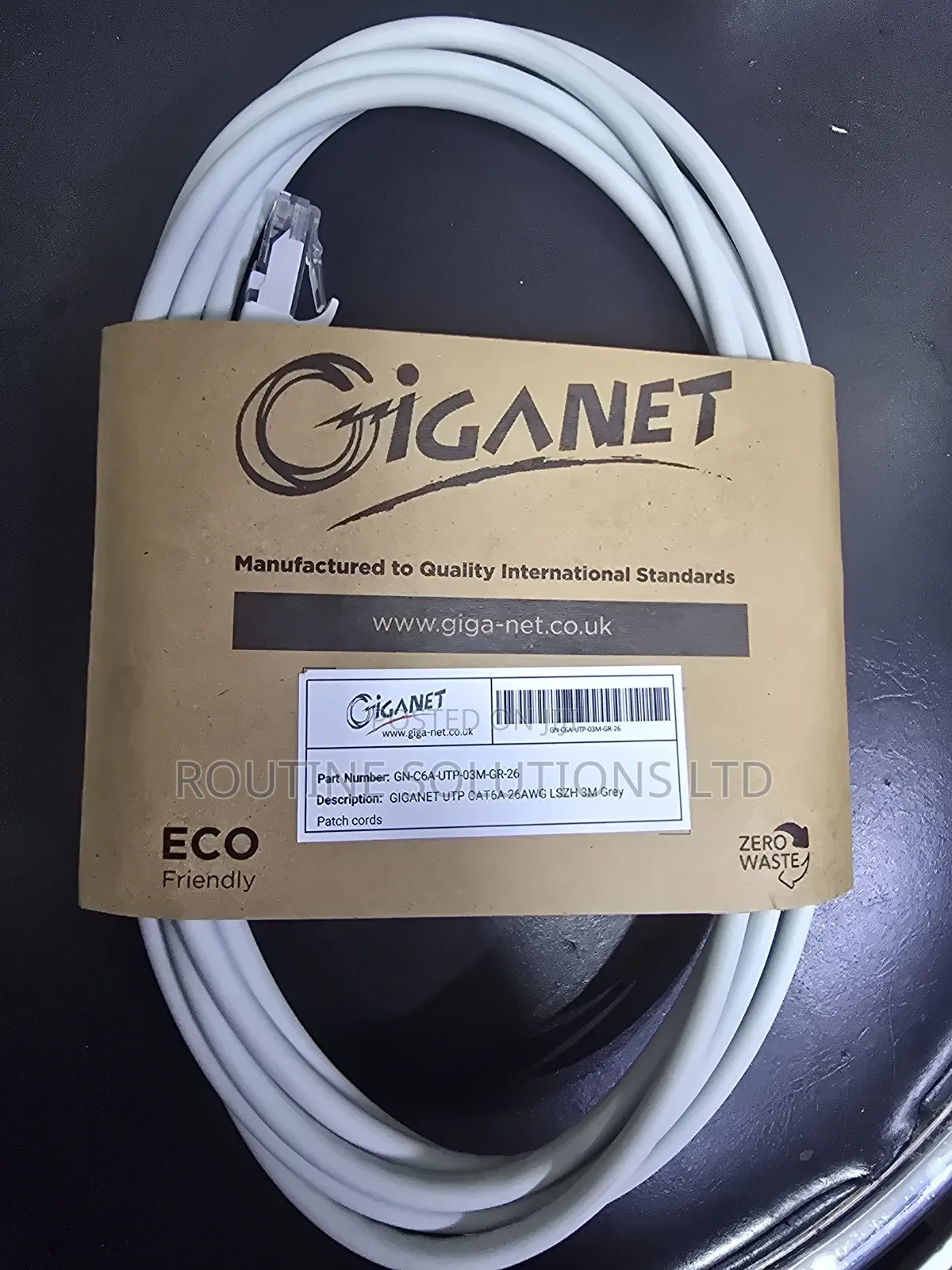 Giganet 3mtr Patch Cord Grey