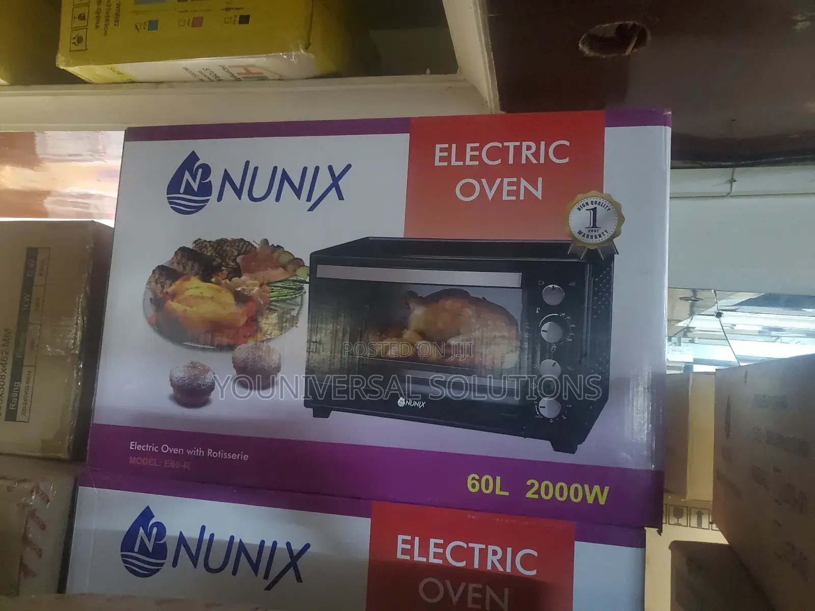 4 Knob Settings 60l Electric Rotisserie Oven Nunix