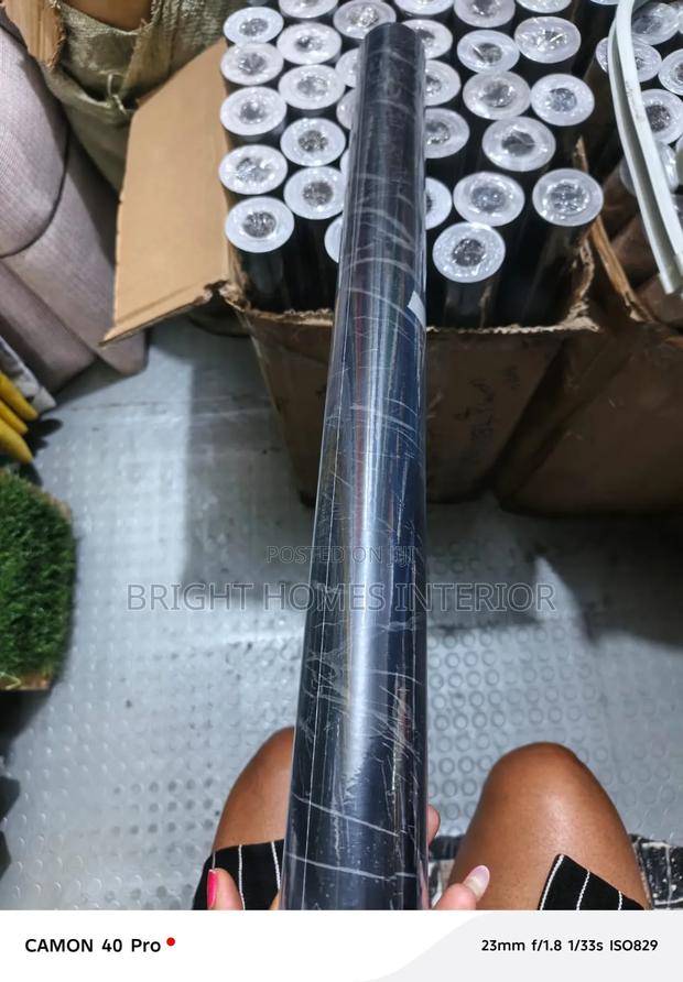Black Marble Glossy Contact Paper