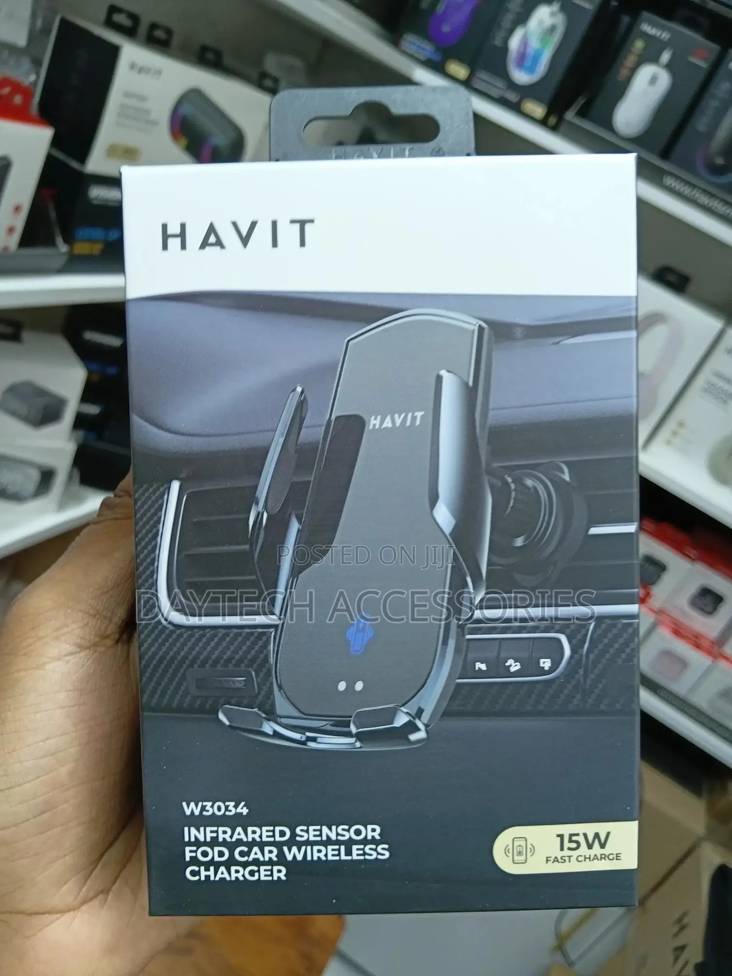 This Is a Havit W3034 15w Car Wireless Charger - Black