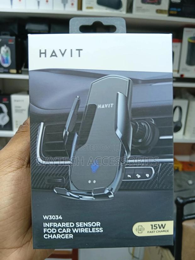 Havit 15w Car Holder With Wireless Charging - Automatic Clamping. - thumbnail 2