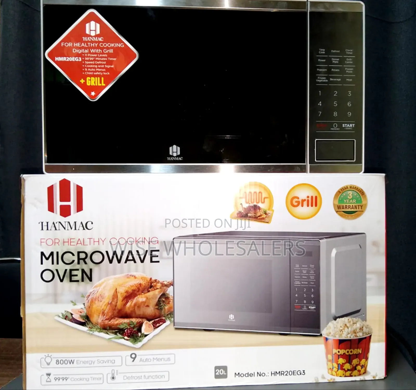 Silver Hanmac 20l Digital Solo Microwave Oven " 