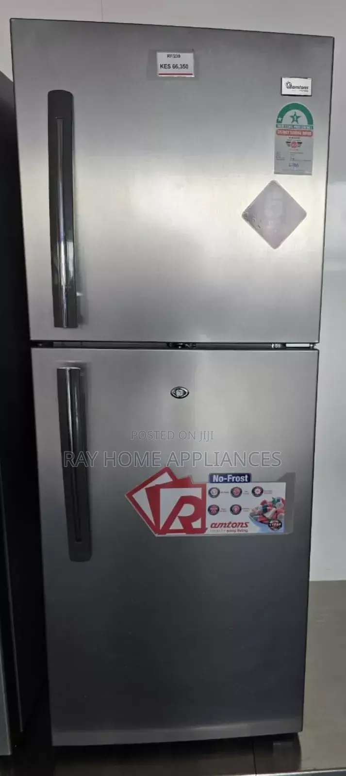 Ramtons Rf/239-196 Litres Double Door No Frost Fridge-Silver (1yr Wrty