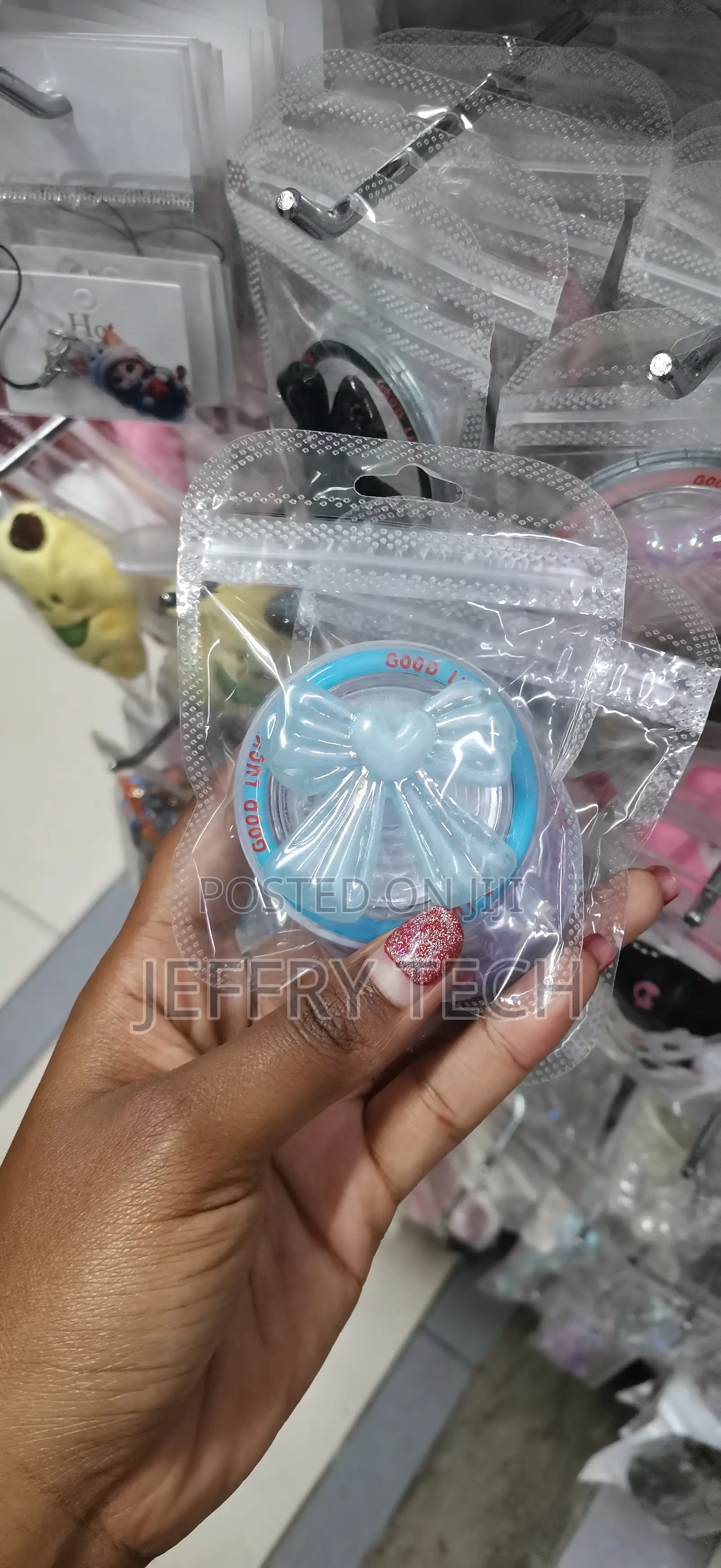 Cute Kindle Grip, Bow Phone Accessories, Cell Phone Holder Blue