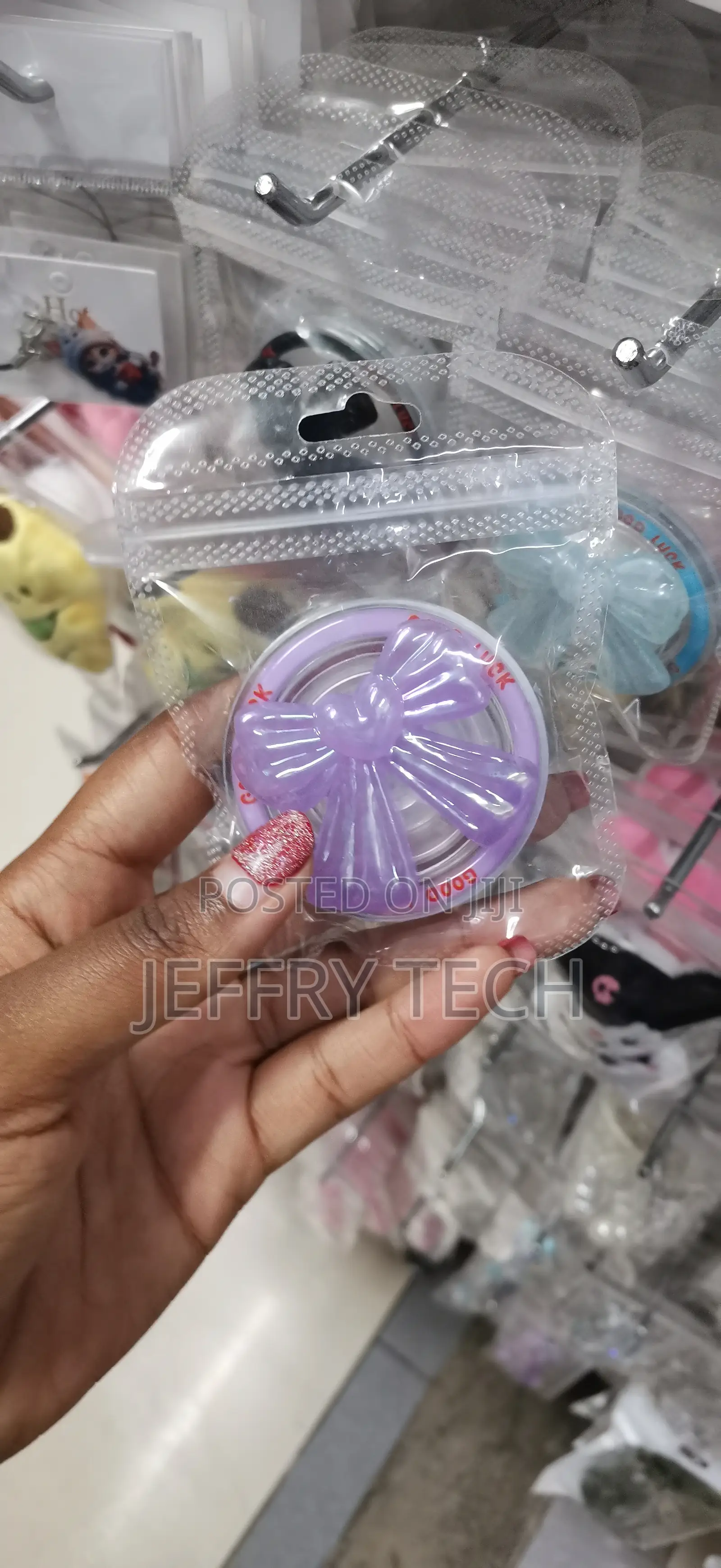 Cute Kindle Grip, Bow Phone Accessories, Cell Phone Grip -Purple