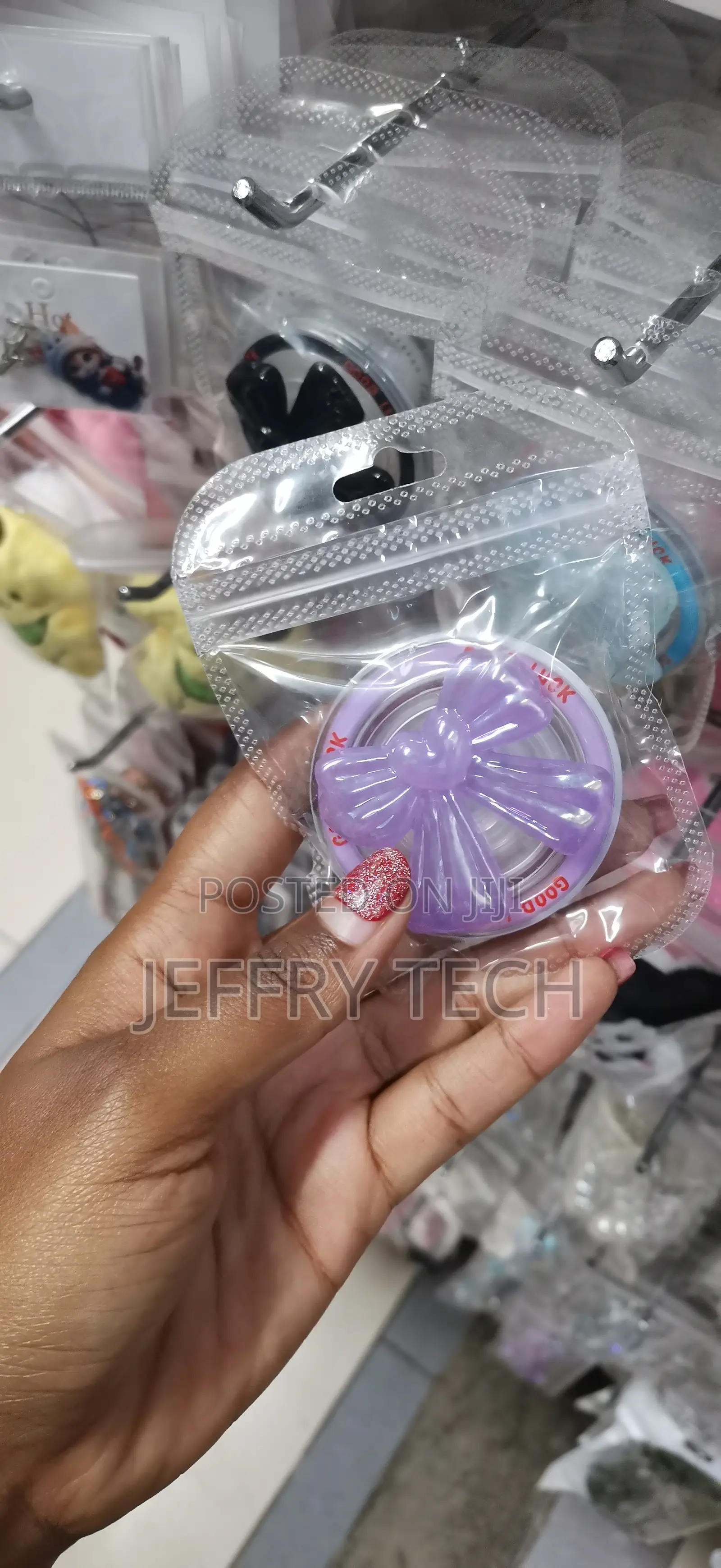 Cute Kindle Grip, Bow Phone Accessories, Cell Phone Grip -Purple