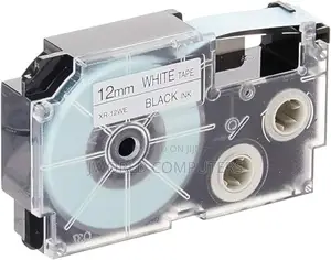 Casio 12mm X 8m Black on White Label Tape