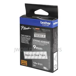 Brother Laminated 9mm TZC-S121 Black on Clear Label Catridge