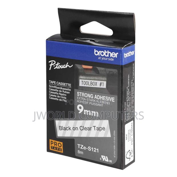Brother Laminated 9mm TZC-S121 Black on Clear Label Catridge