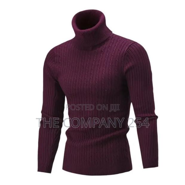 Turtleneck Sweater Color Pullover Machine Washable Knit Pull Neck - main view