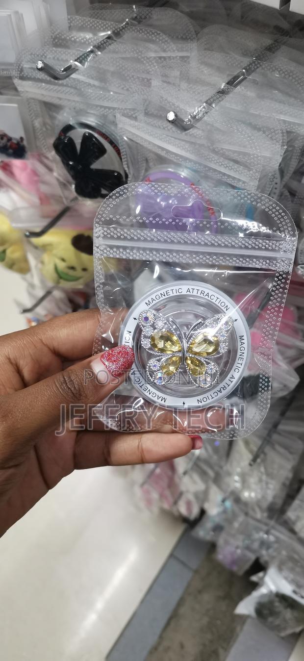 Butterfly Cell Phone Ring Grip Holder -Gold - main view