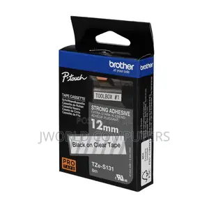 Brother 9mm X 8m Black on Clear Label Tape