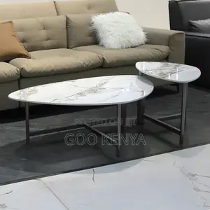 Home Table; Minimalist Marble Egg-shaped Table For Living Room
