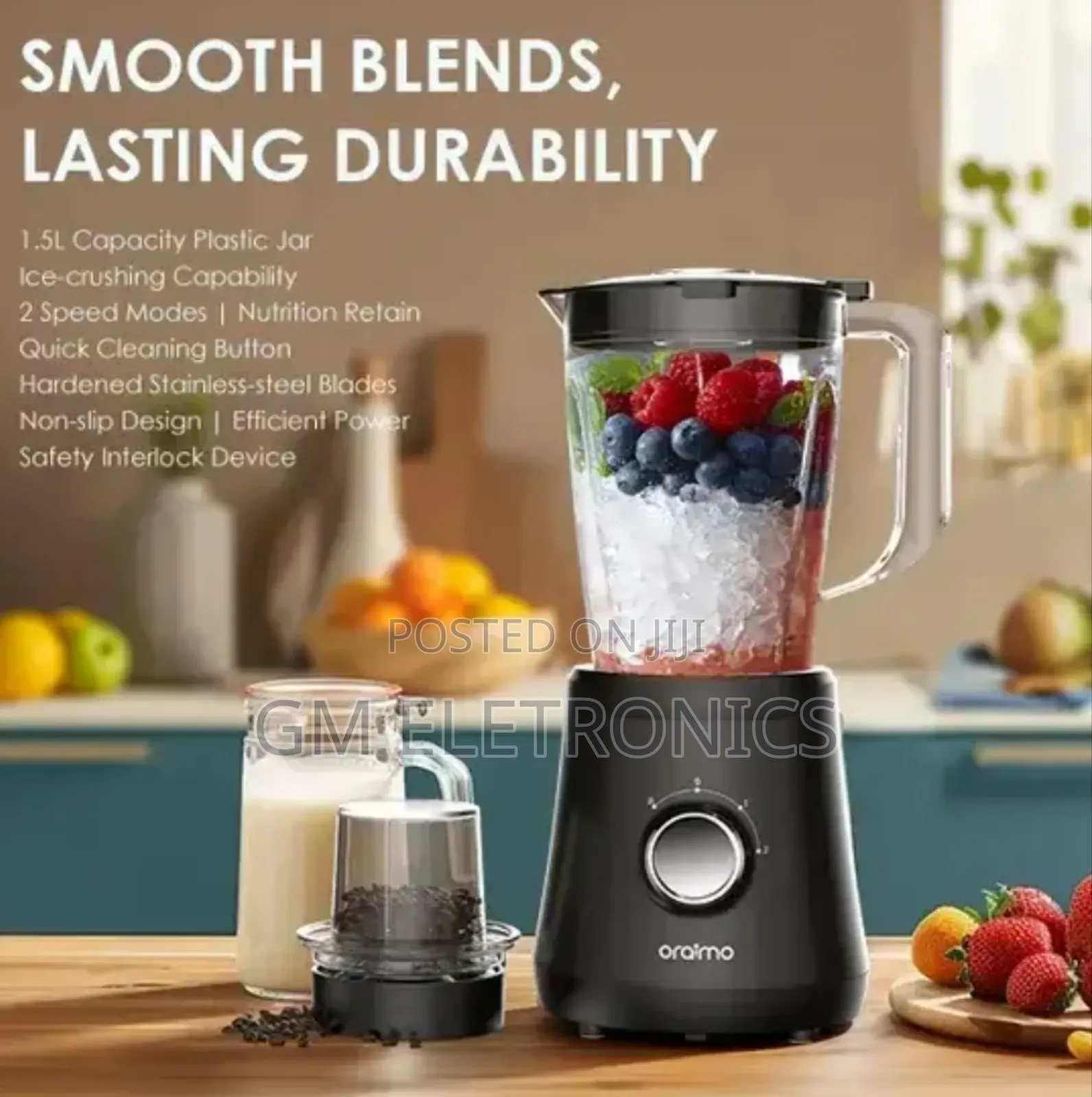 Oraimo Smartblender Sleek 1.5l 2 Speeds Blender.