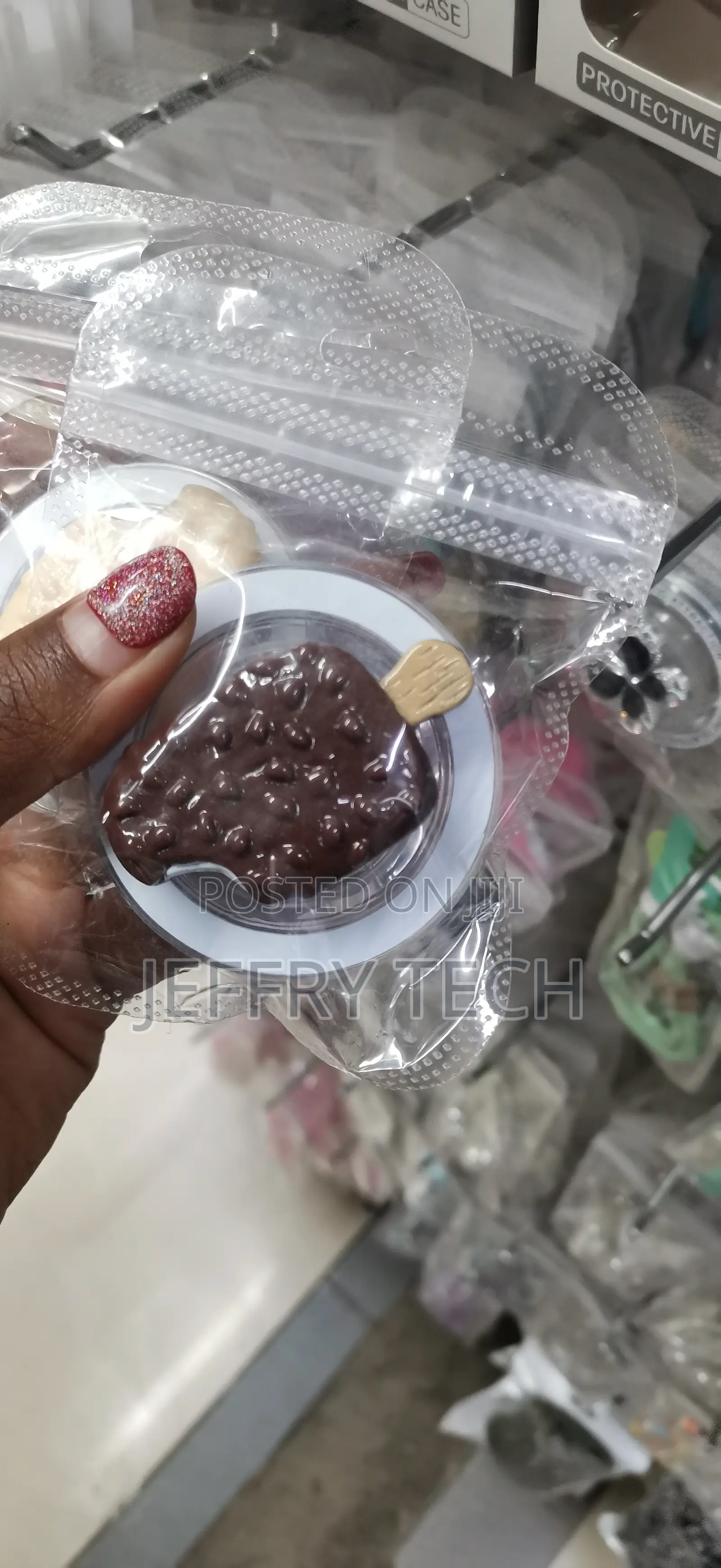 Delicious Yummy Ice Cream Popsockets Popgrip -Brown