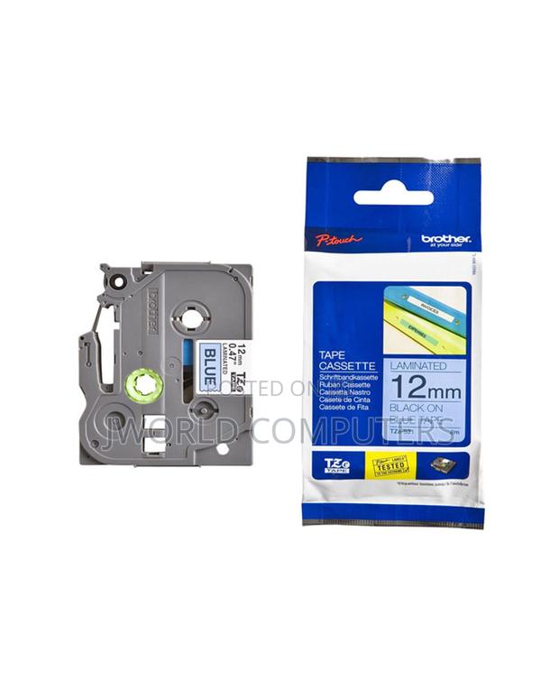 Brother 12mm X 8m Black on Blue Label Tape