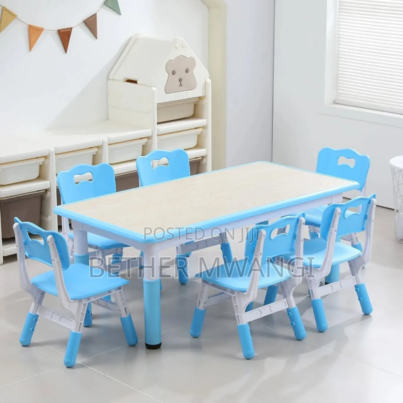 Premium Height Adjusting Kindergarten, Junior School Table & Chair Set