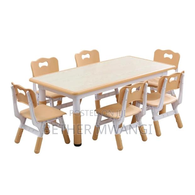 Premium Height Adjusting Kindergarten, Junior School Table & Chair Set - thumbnail 3