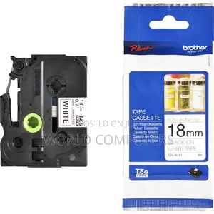 Brother 18mm X 8m Black on White Label Tape