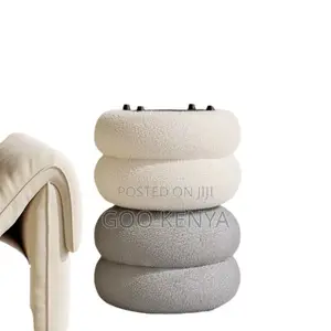 Home Vanity Stool; Soft Fabric White Vanity Stool