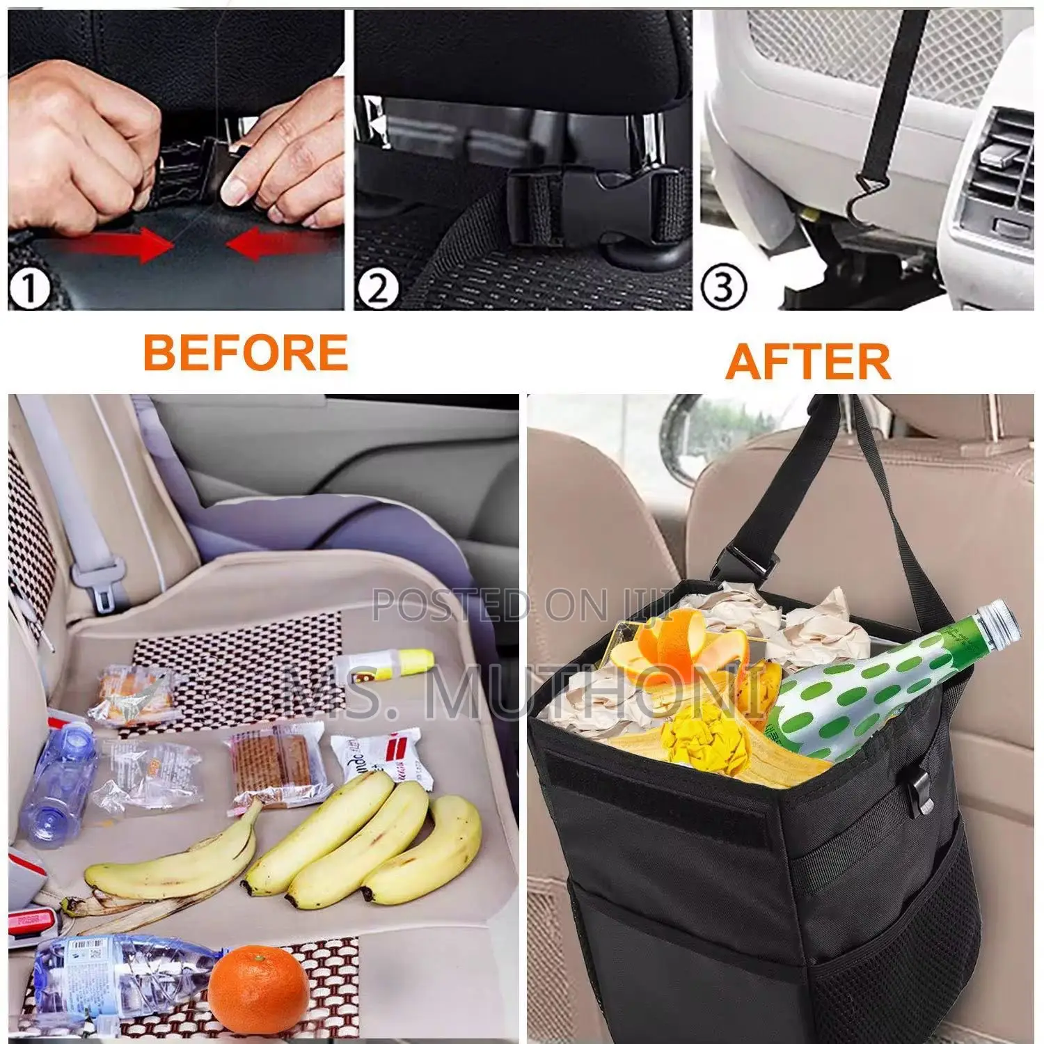 *Foldable Leakproof Car Trash Can / Car Organizer-