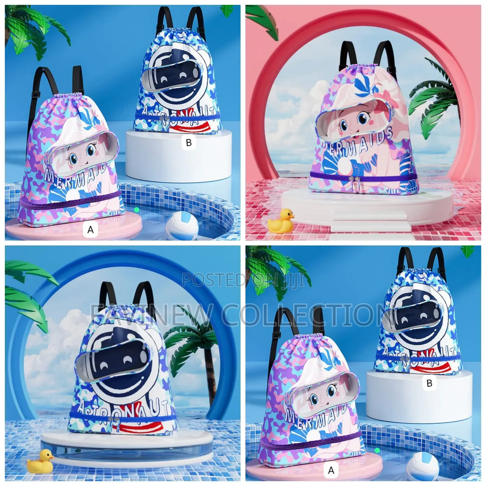 Cartoon Drawstring Waterproof Swimming Bag/ Toys Bag
