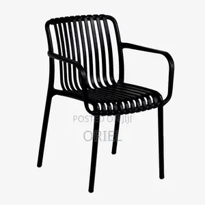 Outdoor Chair : Stackable Striped Outdoor Plastic Dining Chair