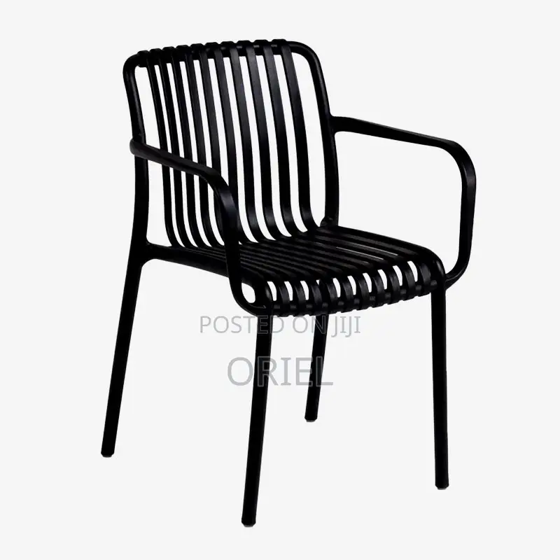 Outdoor Chair : Stackable Striped Outdoor Plastic Dining Chair