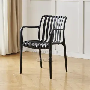 Outdoor Chair : Stackable Striped Outdoor Plastic Dining Chair