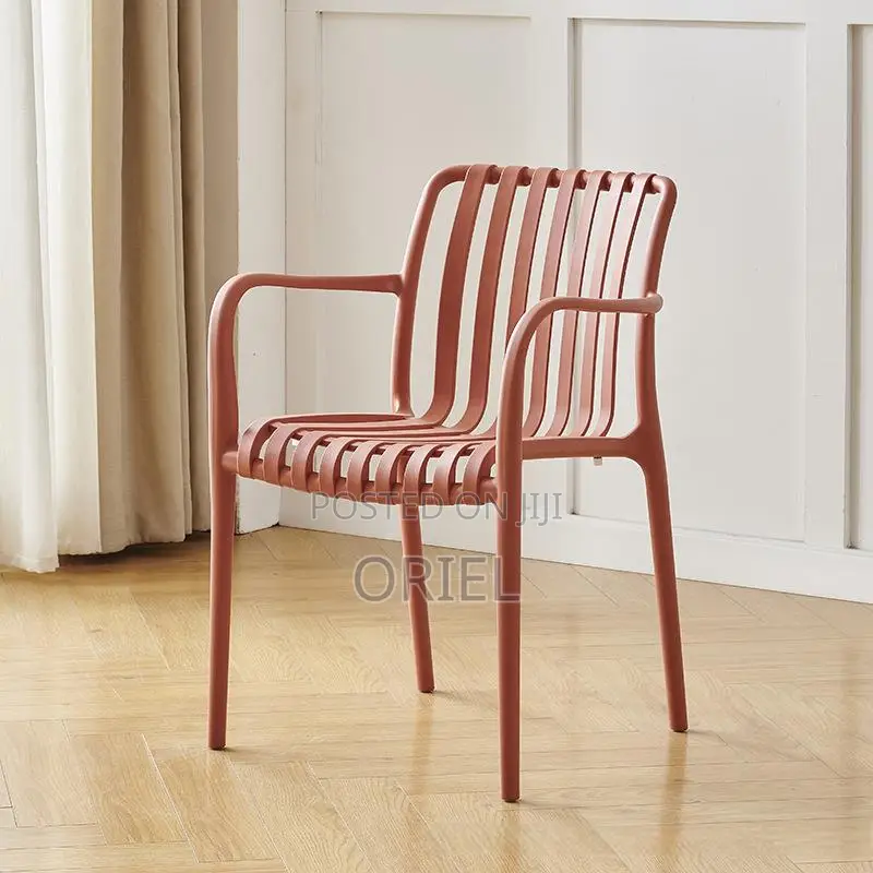Outdoor Chair : Stackable Striped Outdoor Plastic Dining Chair