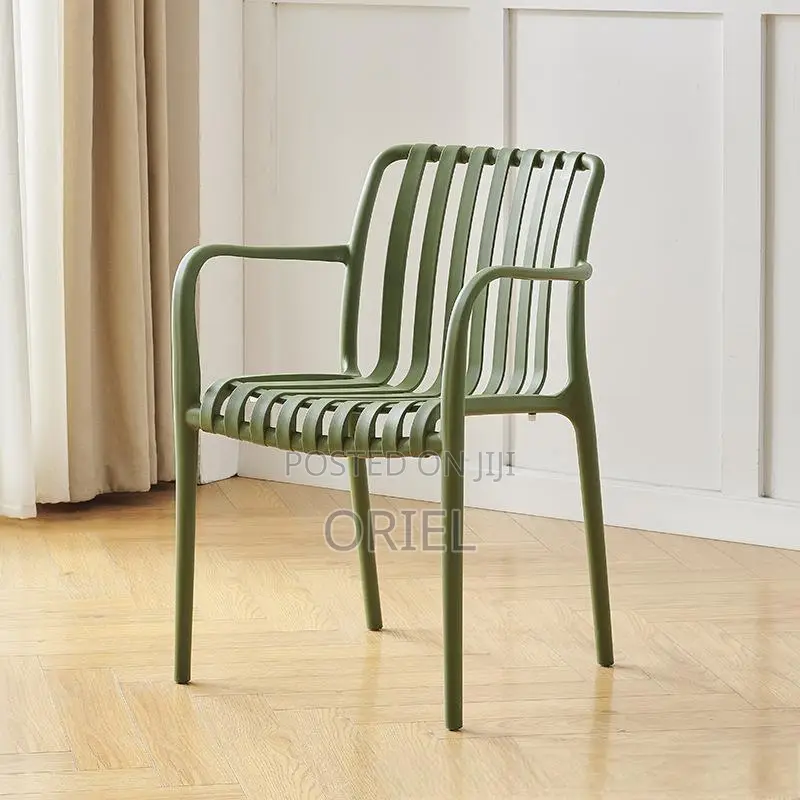 Outdoor Chair : Stackable Striped Outdoor Plastic Dining Chair