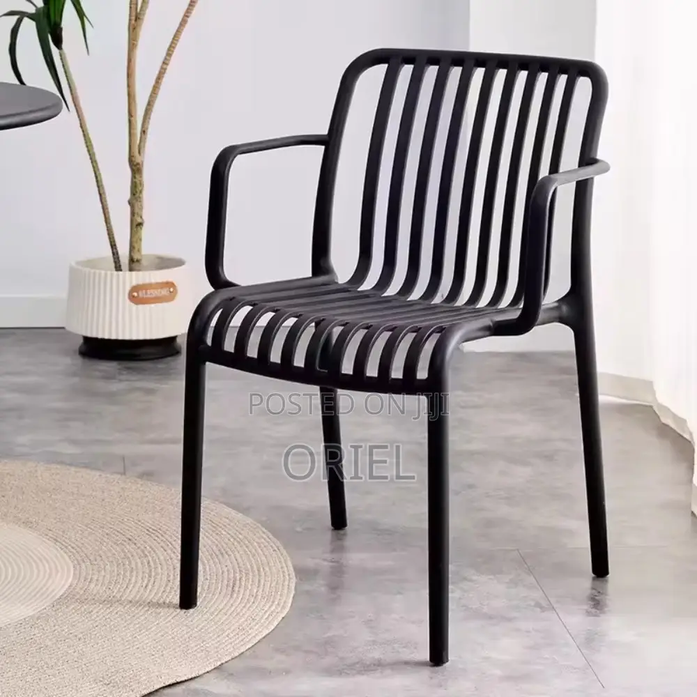 Outdoor Chair : Stackable Striped Outdoor Plastic Dining Chair